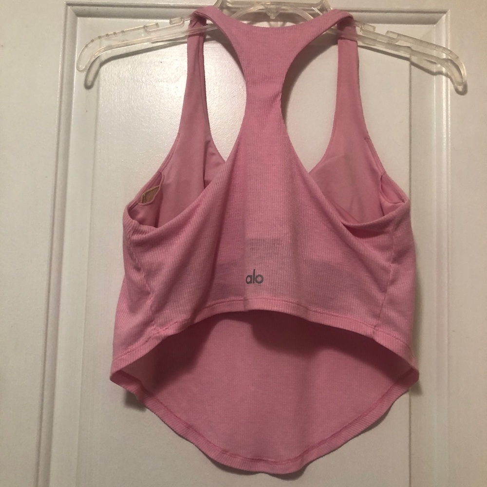 ALO Yoga Pink Ribbed Racerback Tank size M - Picture 5 of 6